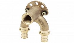 Угольник настенный, Rehau, RAUTITAN, В, 20, 20, 1/2", бронза (RX), проходной, короткий